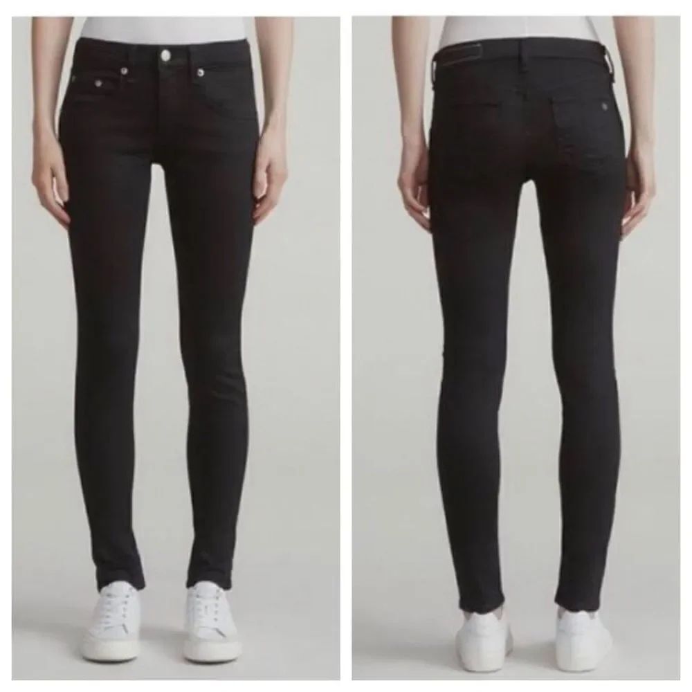 Rag & Bone Womens Modèle Black Skinny Jeans In Coal Size 26